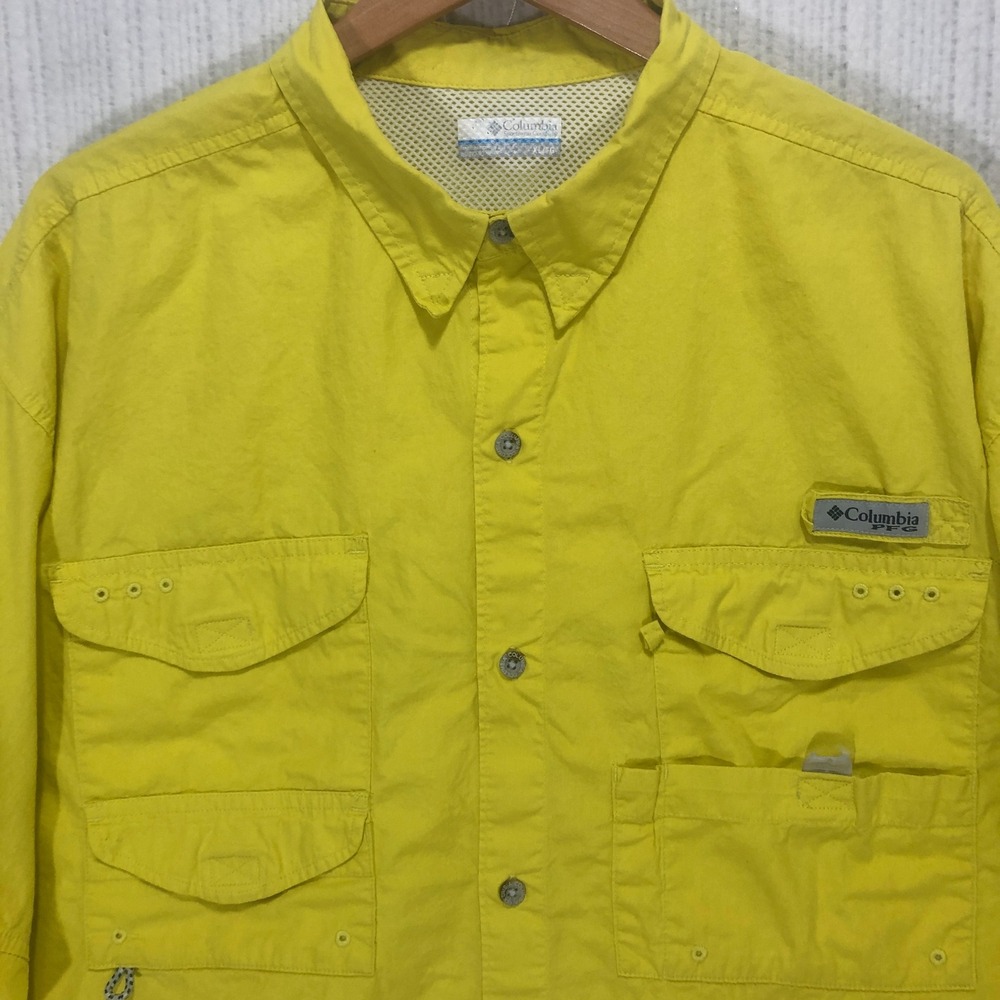 Columbia PFG Mens XL Long Sleeve‎ Button Down Fishing Shirt Ventilated Cotton